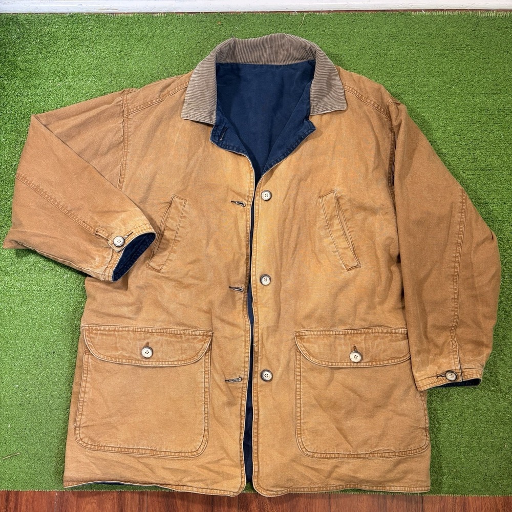 Zeidler Zeidler Men Brown‎ Leather Field Chore Jacket Hunting Utility Reversible